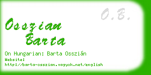 osszian barta business card