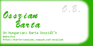 osszian barta business card